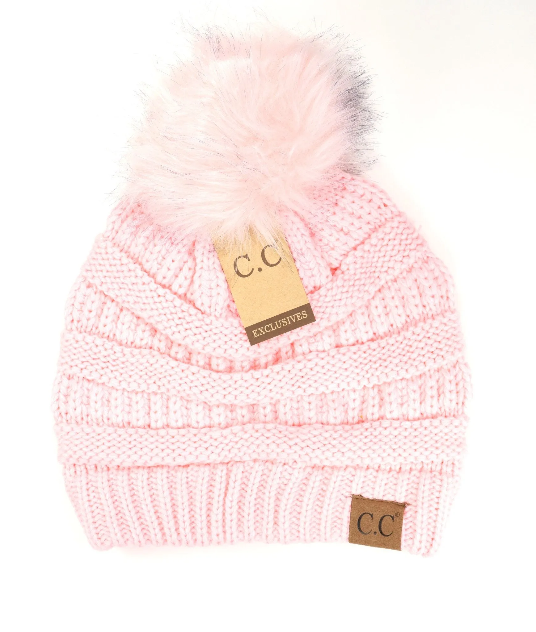 Classic Matching Fur Pom Beanie