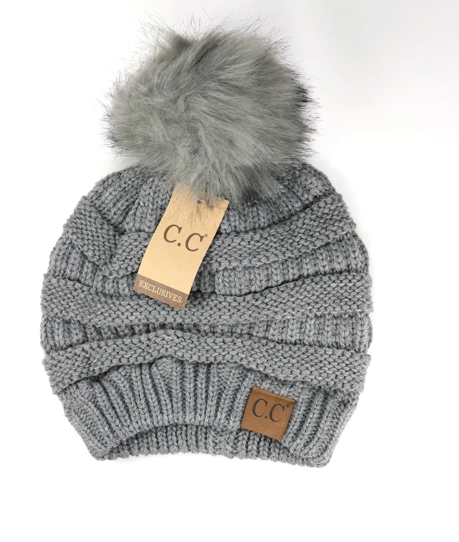 Classic Matching Fur Pom Beanie