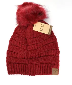 Classic Matching Fur Pom Beanie