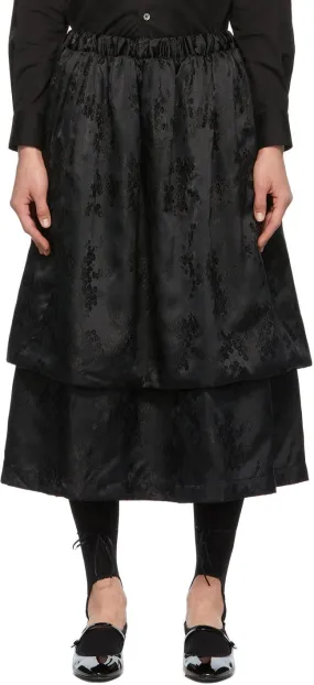 Comme des GarÃ§ons Comme des GarÃ§ons Black Jacquard Layered Skirt