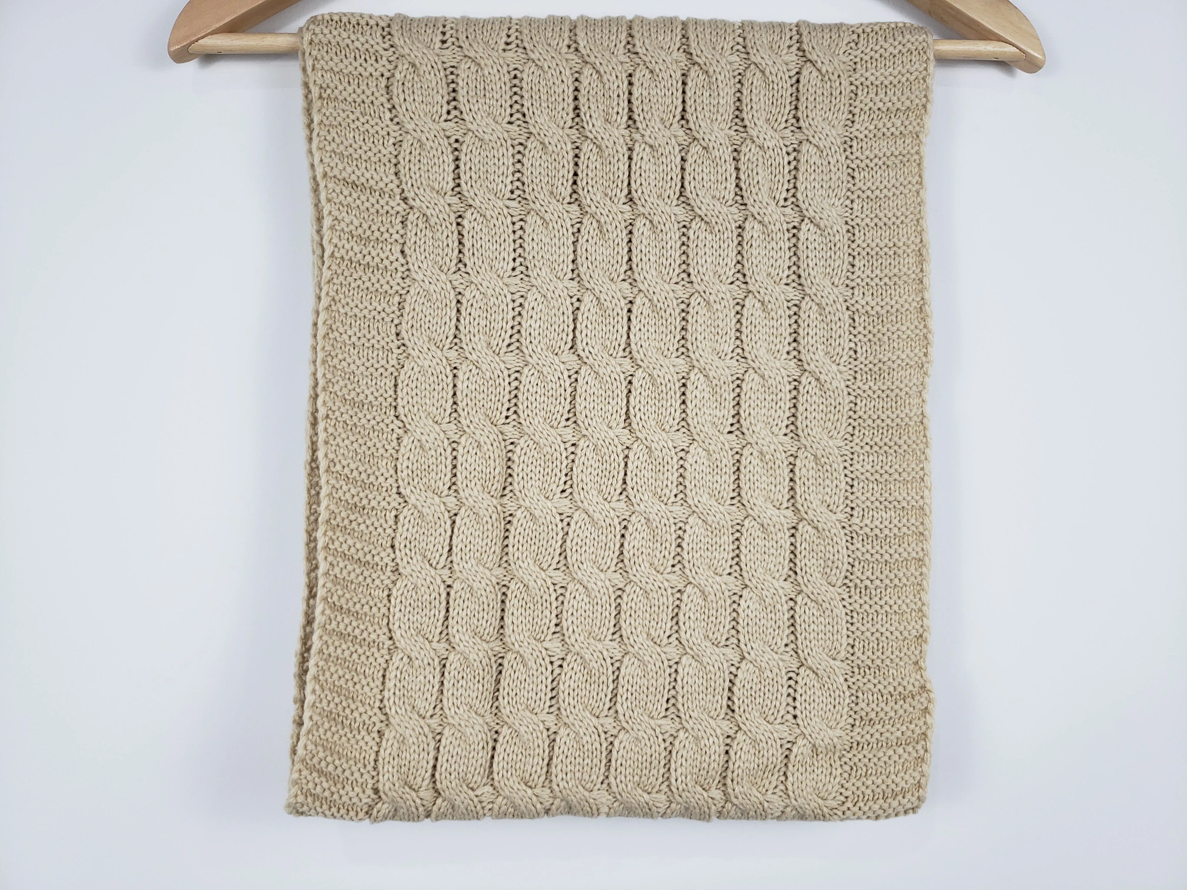 Cozy Knit Beige Infinity Scarf