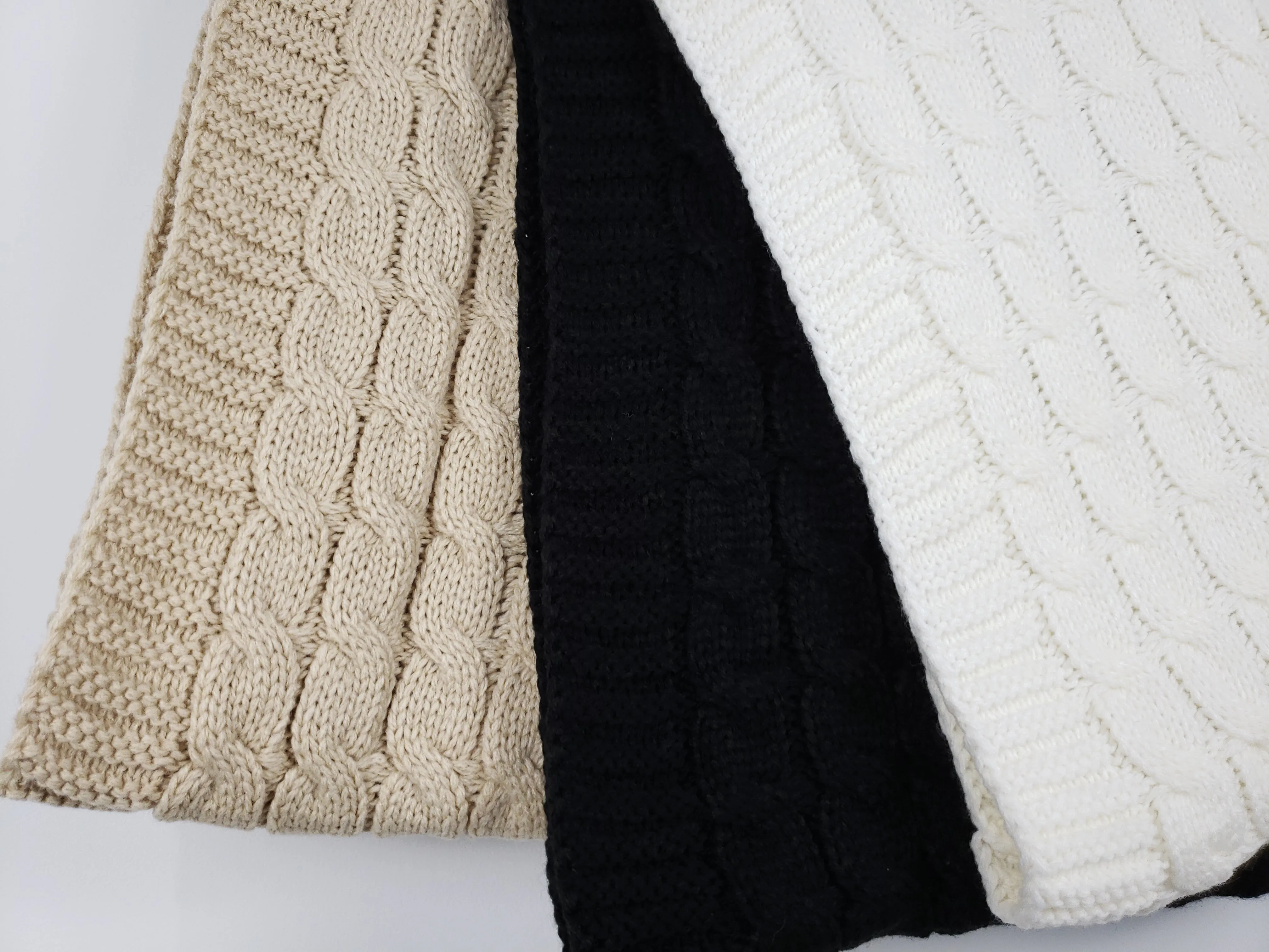 Cozy Knit Beige Infinity Scarf