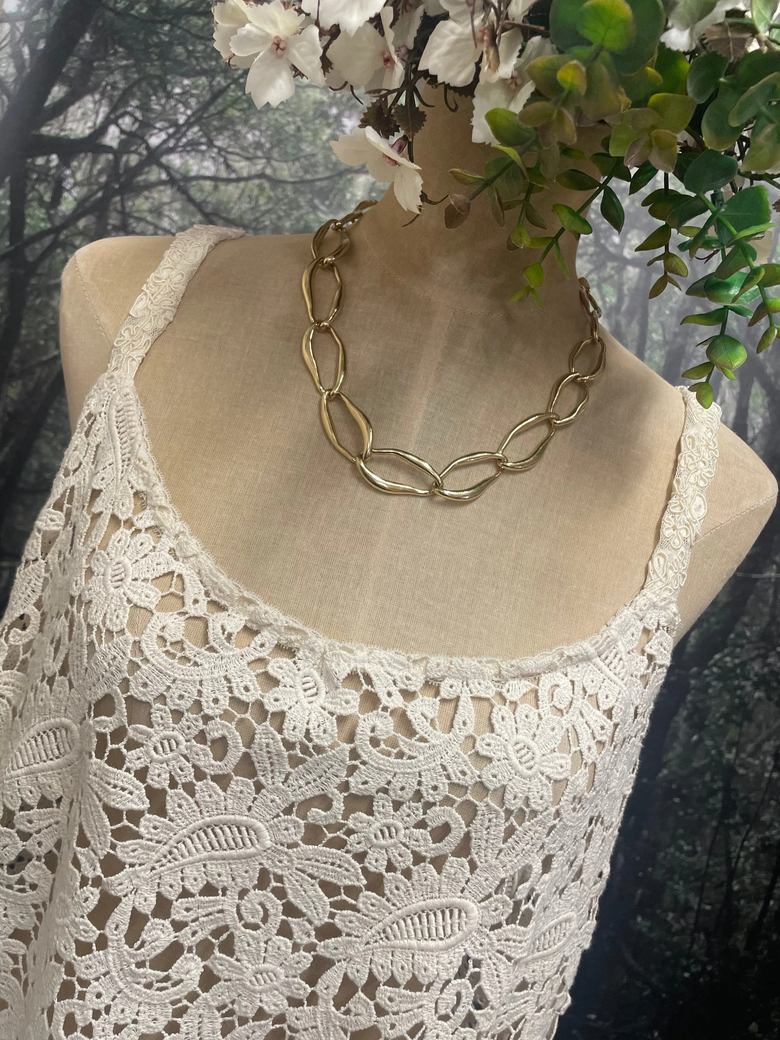 Cream lace cami