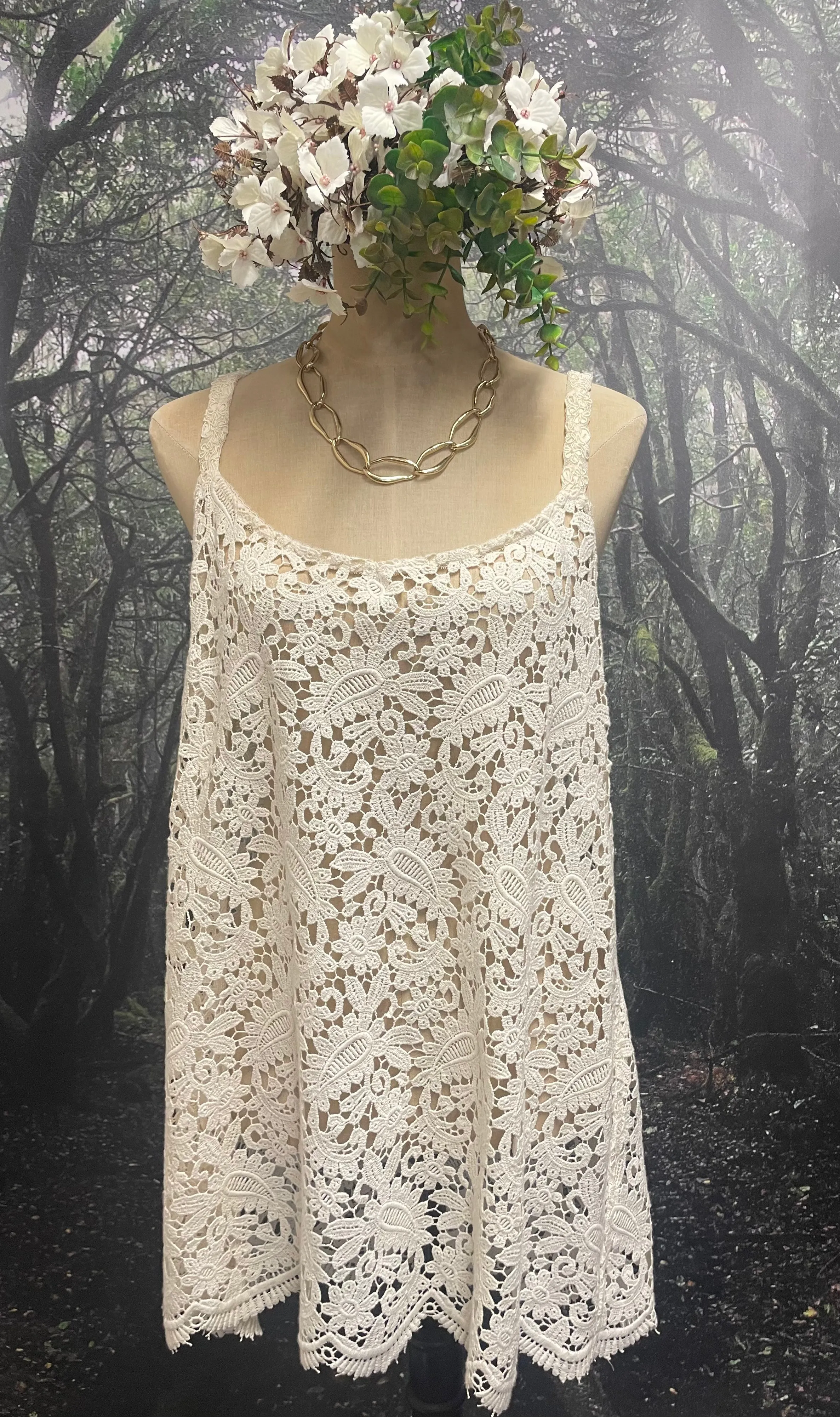 Cream lace cami