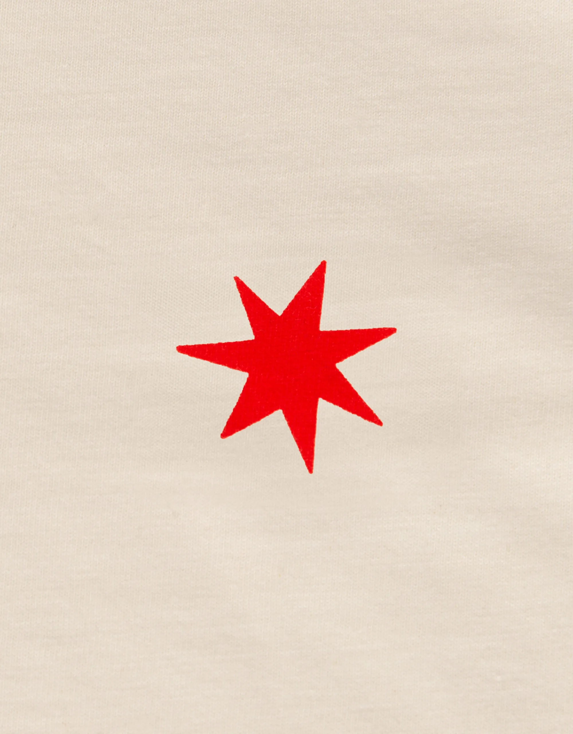 Cream Red Star Organic Cotton Eco-Friendly T-shirt