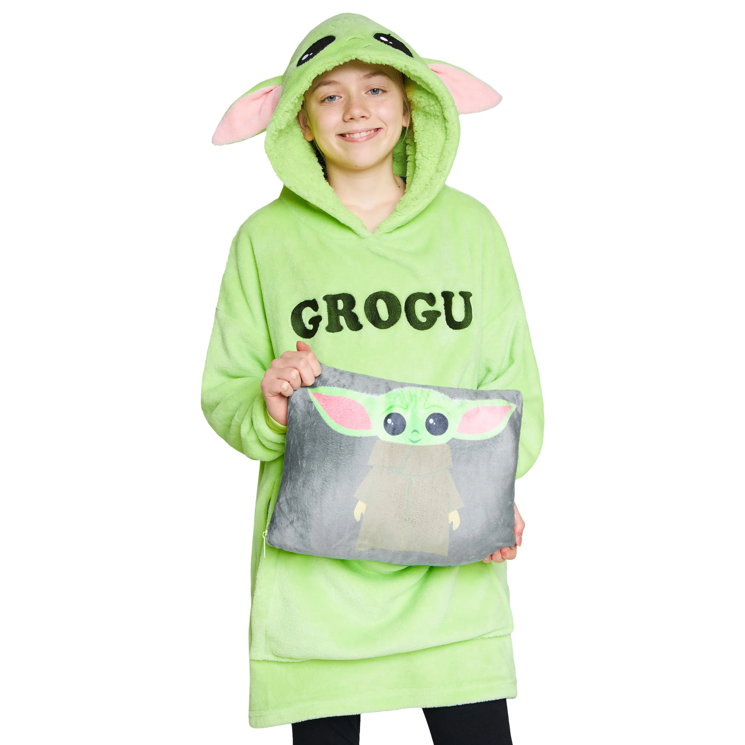 Disney Hoodie  for Kids -  2 in 1 Oversized Fleece Hoodie - Baby Yoda