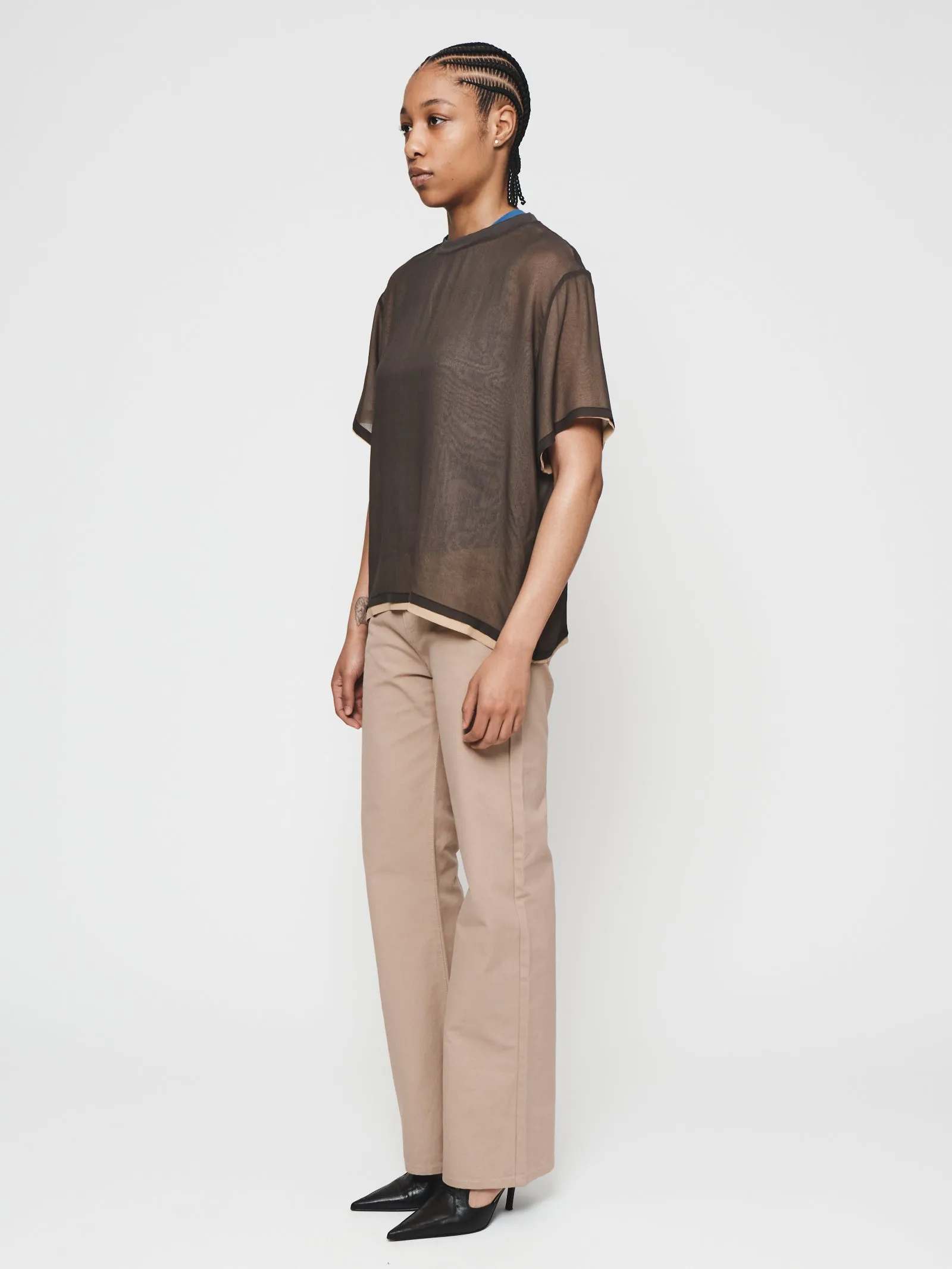Double Layer T-Shirt in Nude