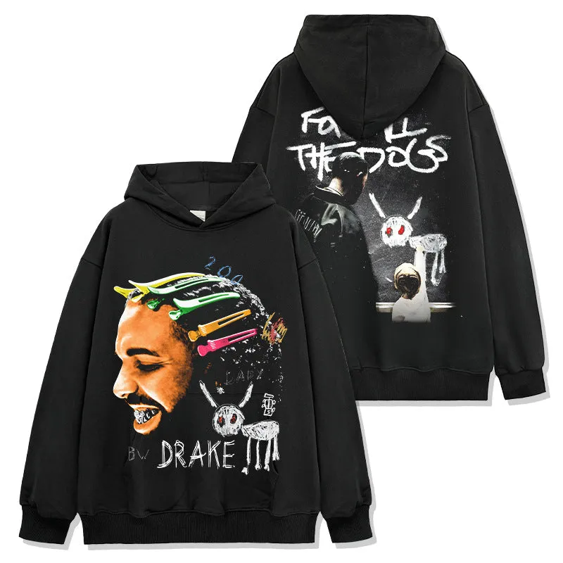 Drake Hoodie Double Sided Printed Short Sleeve