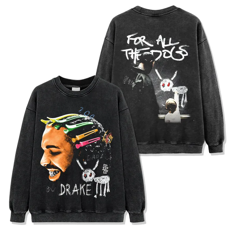 Drake Hoodie Double Sided Printed Short Sleeve