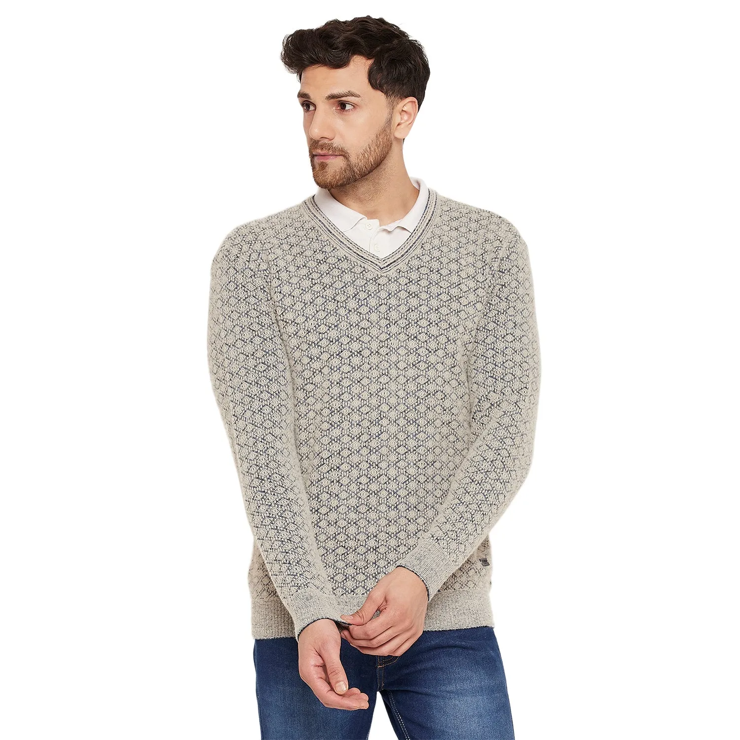 Duke Stardust Men Full Sleeve V Neck Sweater (SDS2130)