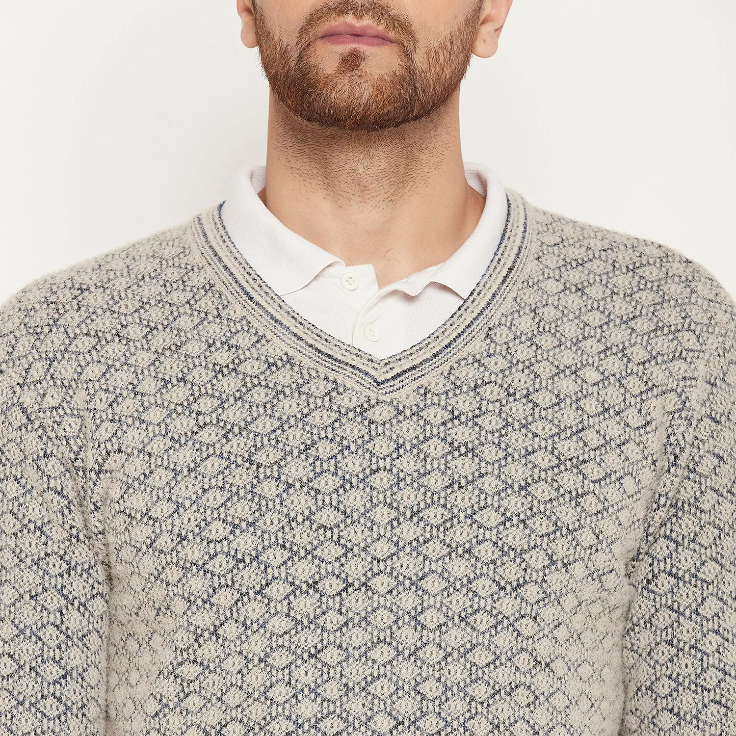 Duke Stardust Men Full Sleeve V Neck Sweater (SDS2130)