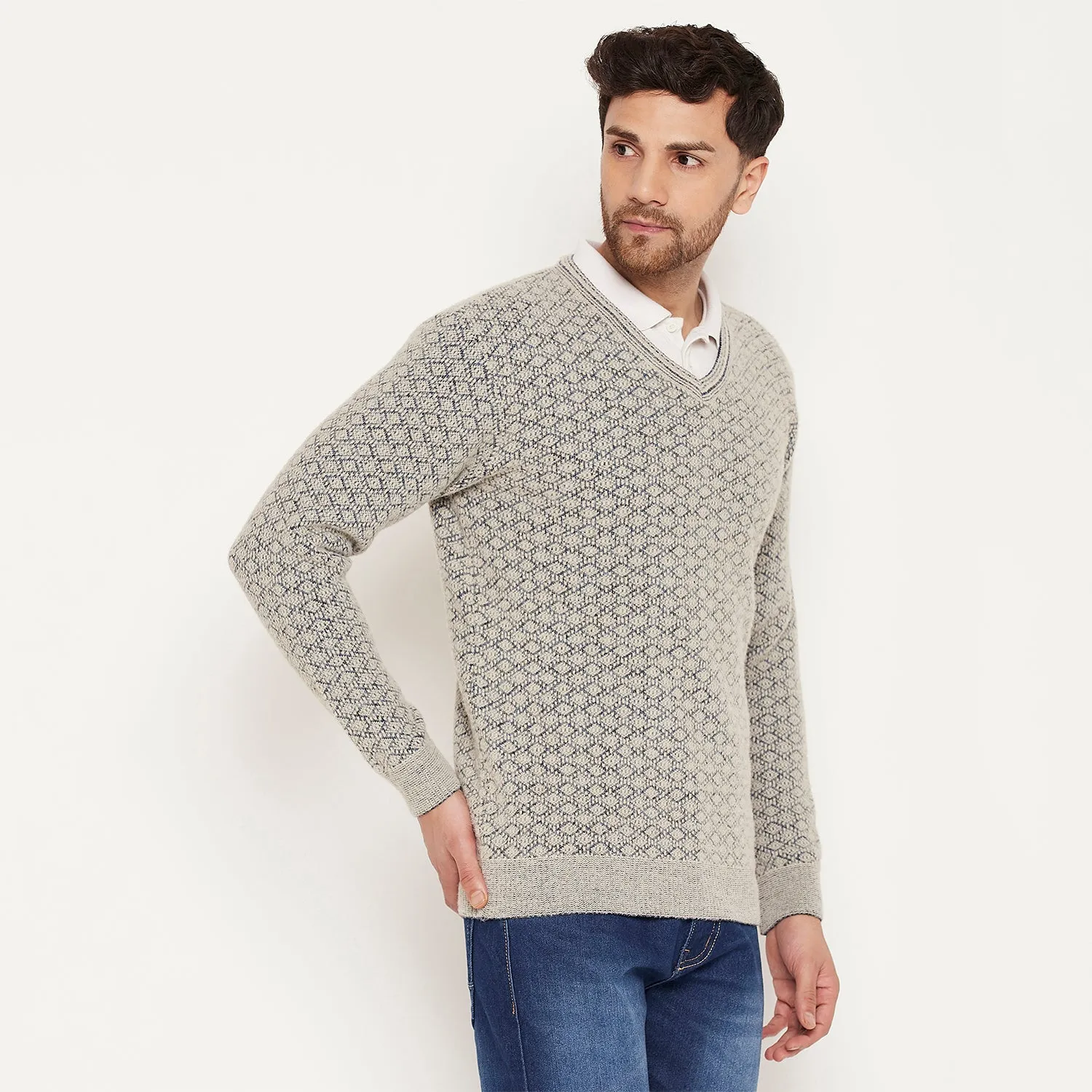 Duke Stardust Men Full Sleeve V Neck Sweater (SDS2130)