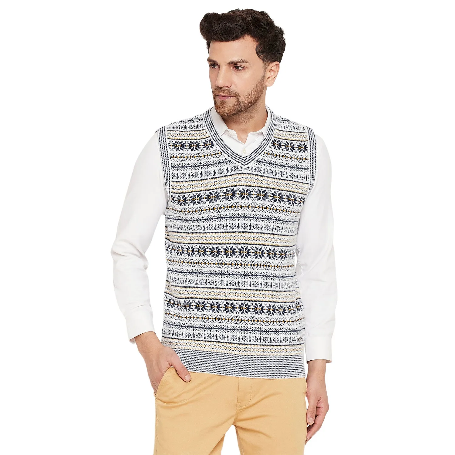 Duke Stardust Men Sleeveless V Neck Sweater (SDS2161)