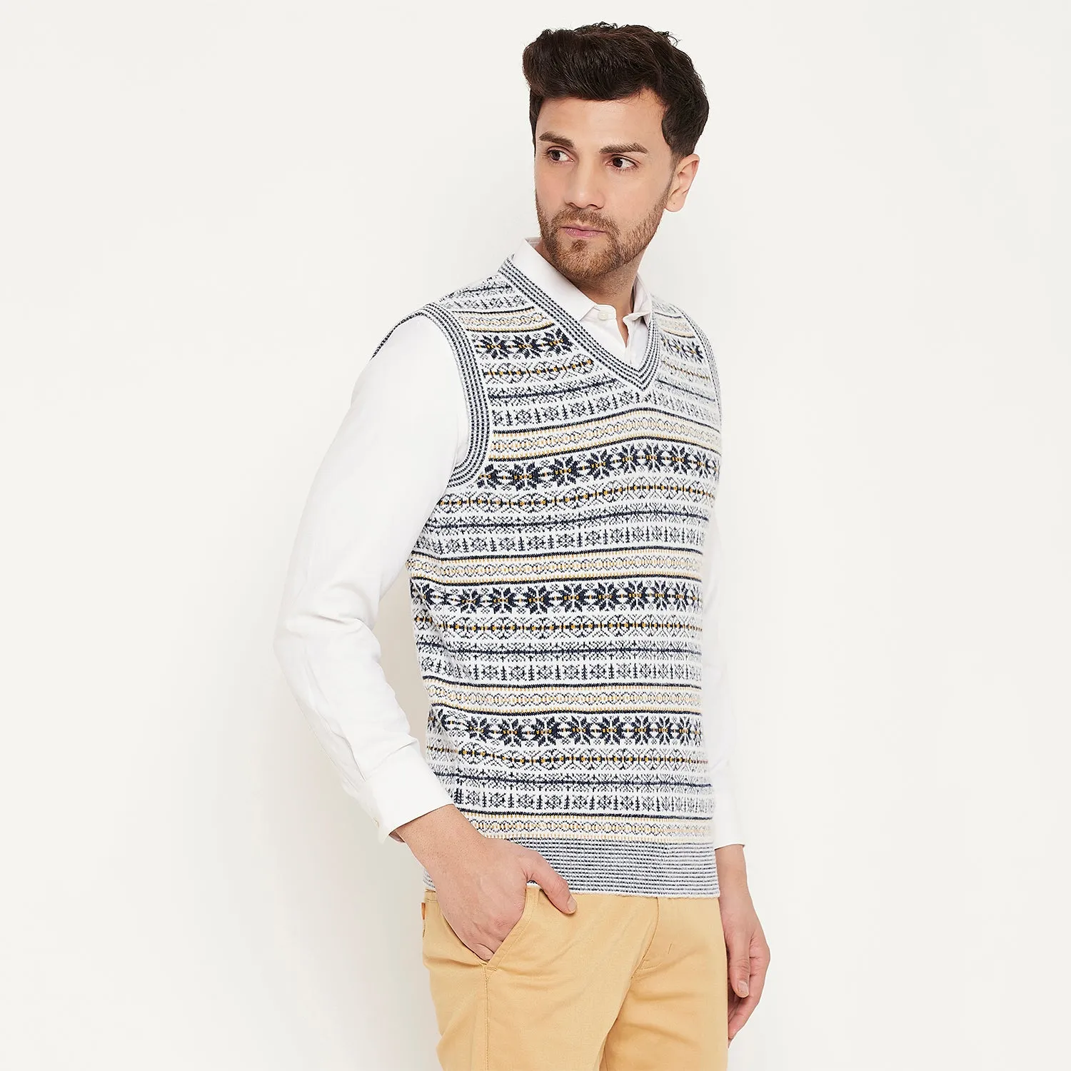 Duke Stardust Men Sleeveless V Neck Sweater (SDS2161)