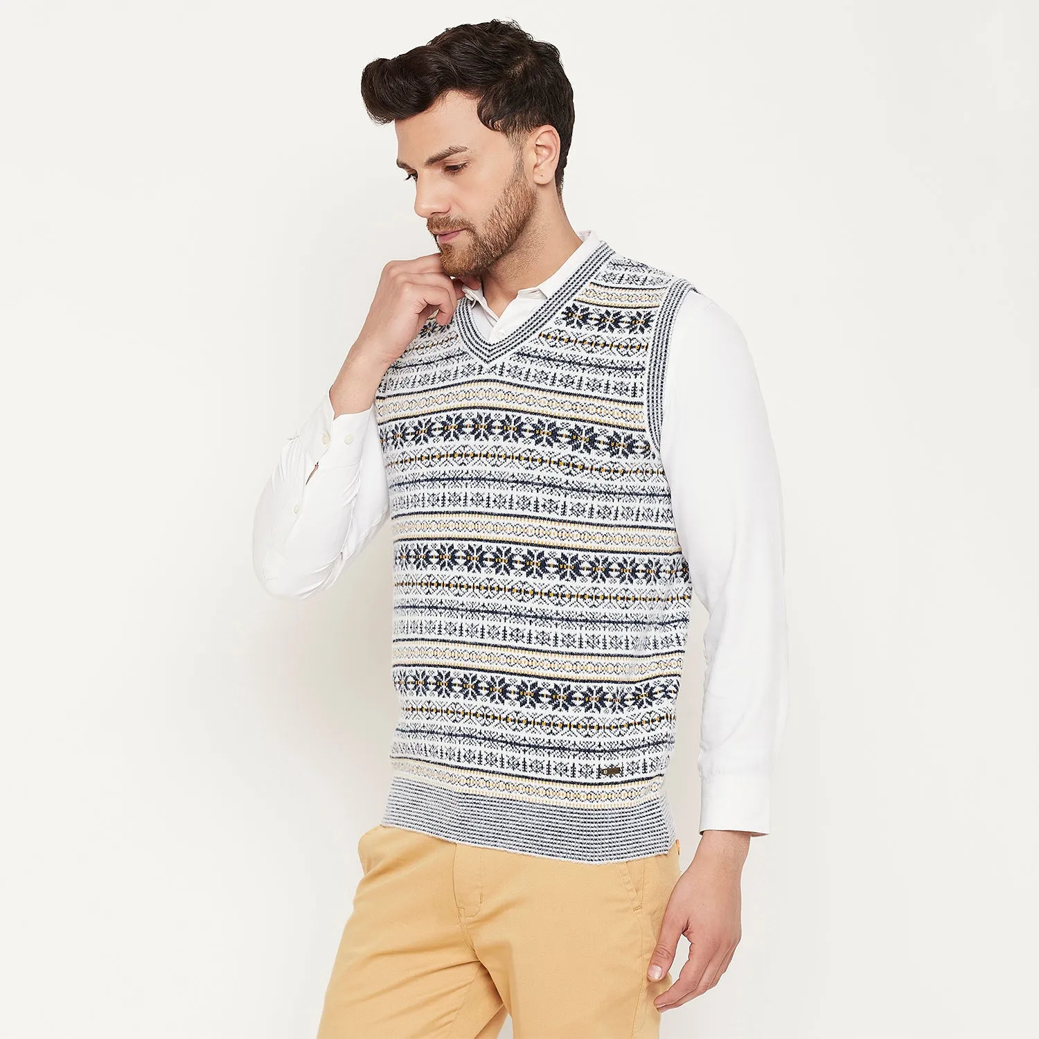 Duke Stardust Men Sleeveless V Neck Sweater (SDS2161)