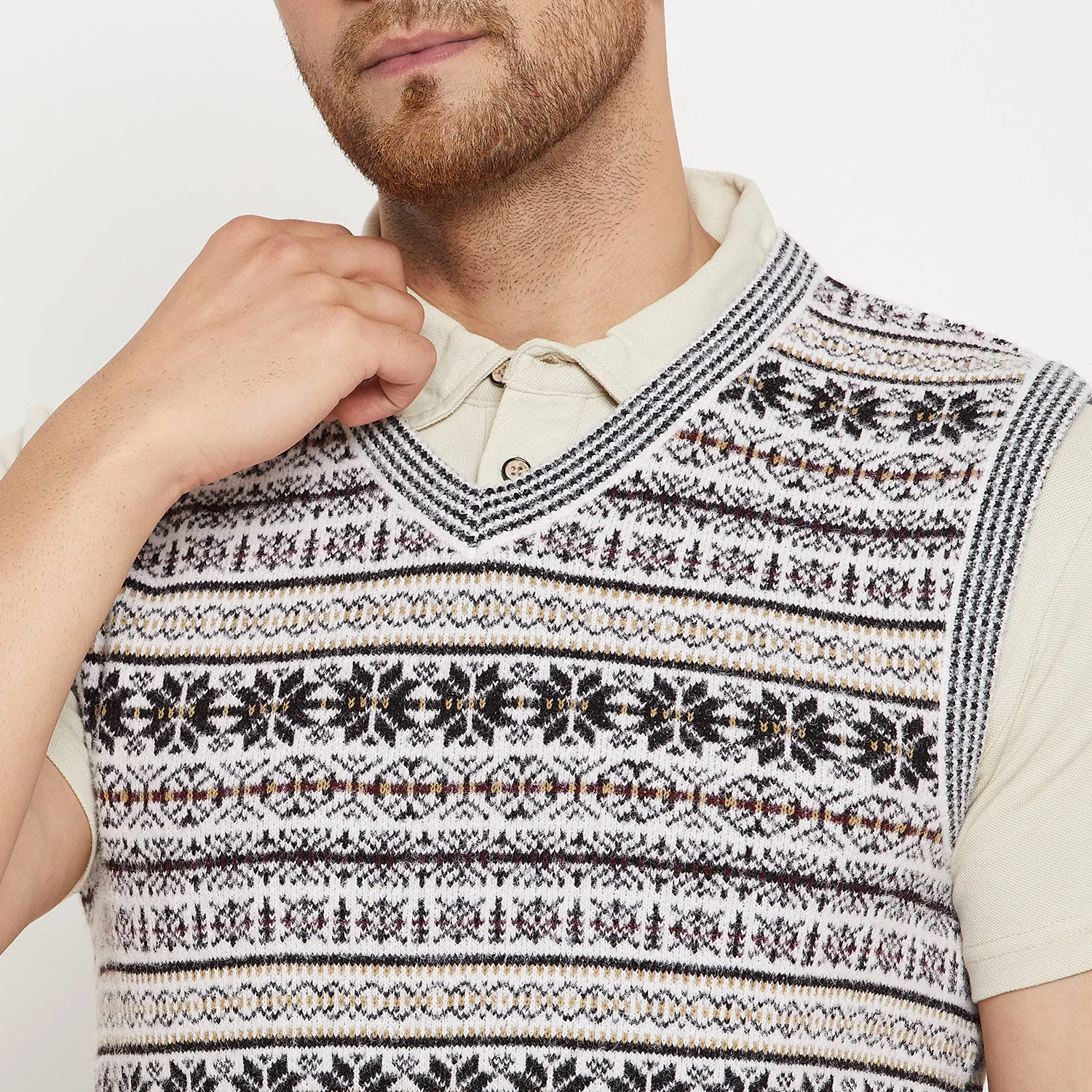 Duke Stardust Men Sleeveless V Neck Sweater (SDS2161)