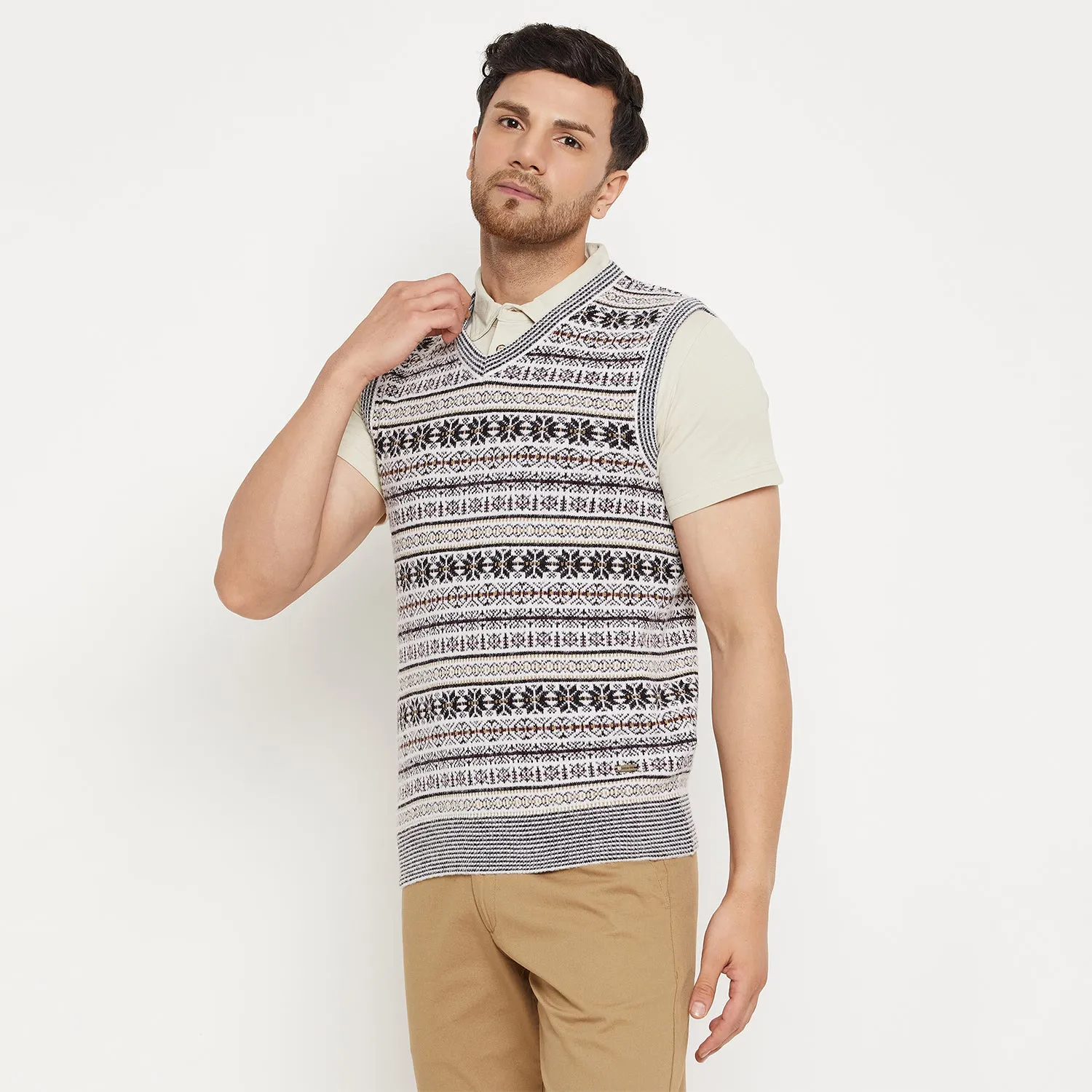 Duke Stardust Men Sleeveless V Neck Sweater (SDS2161)