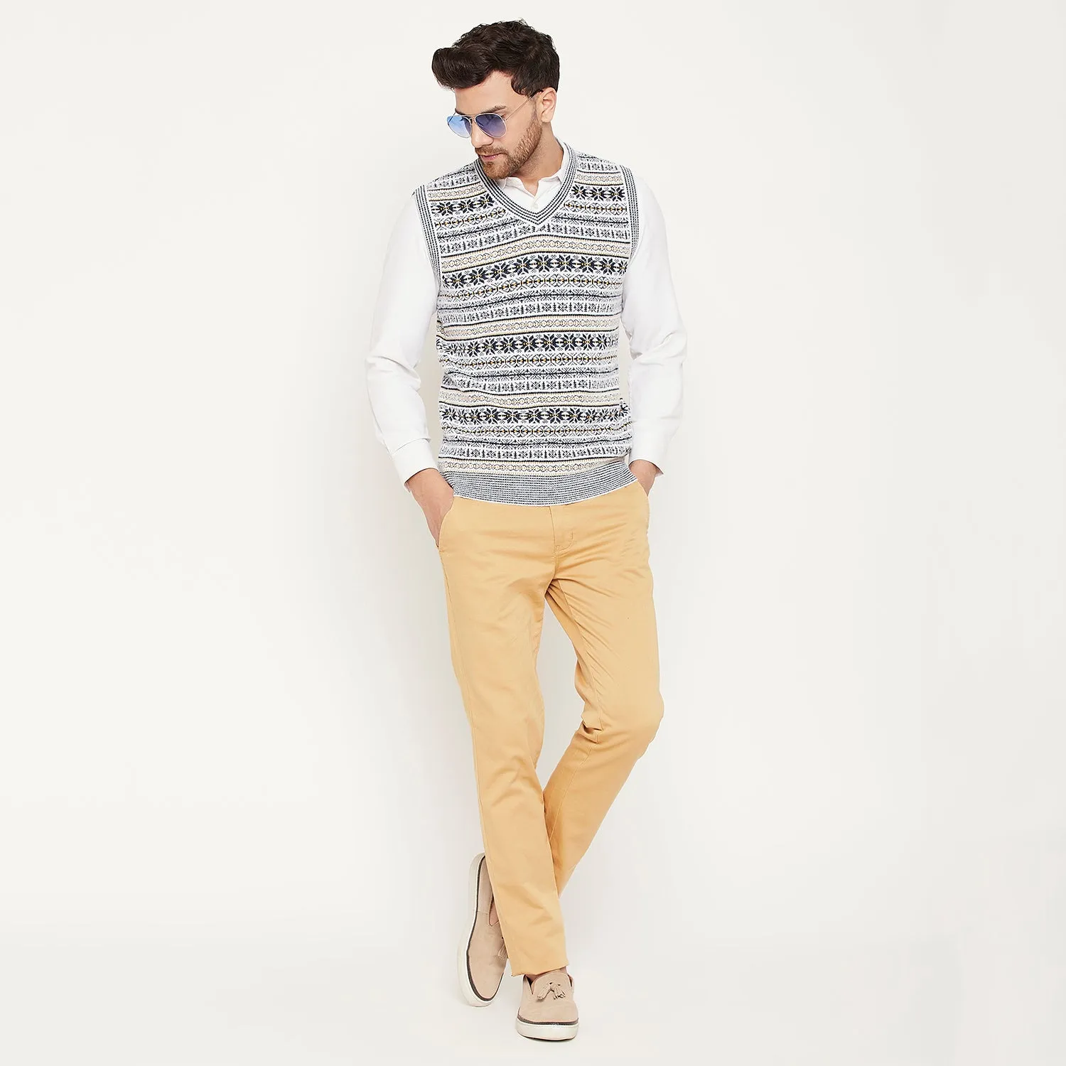 Duke Stardust Men Sleeveless V Neck Sweater (SDS2161)