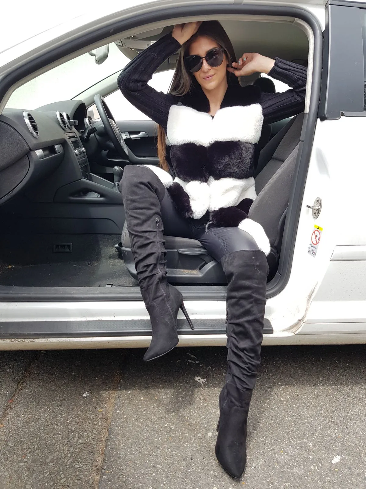 Faux Fur Luxury Gilet Black And White