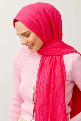 Fuchsia Pleated Bamboo Hijab