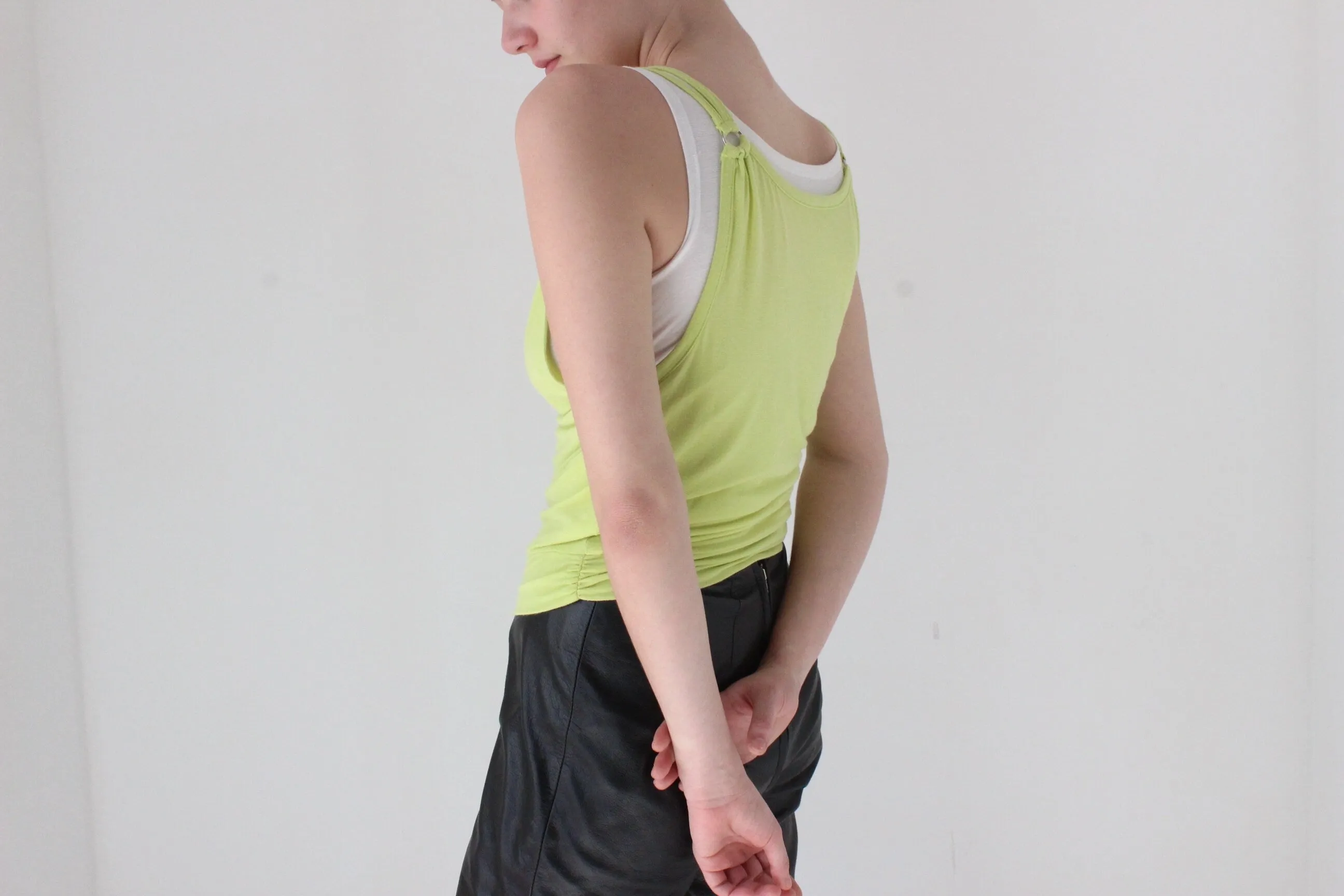 Futuristic Y2K Layered Jersey O-Ring Tank Top