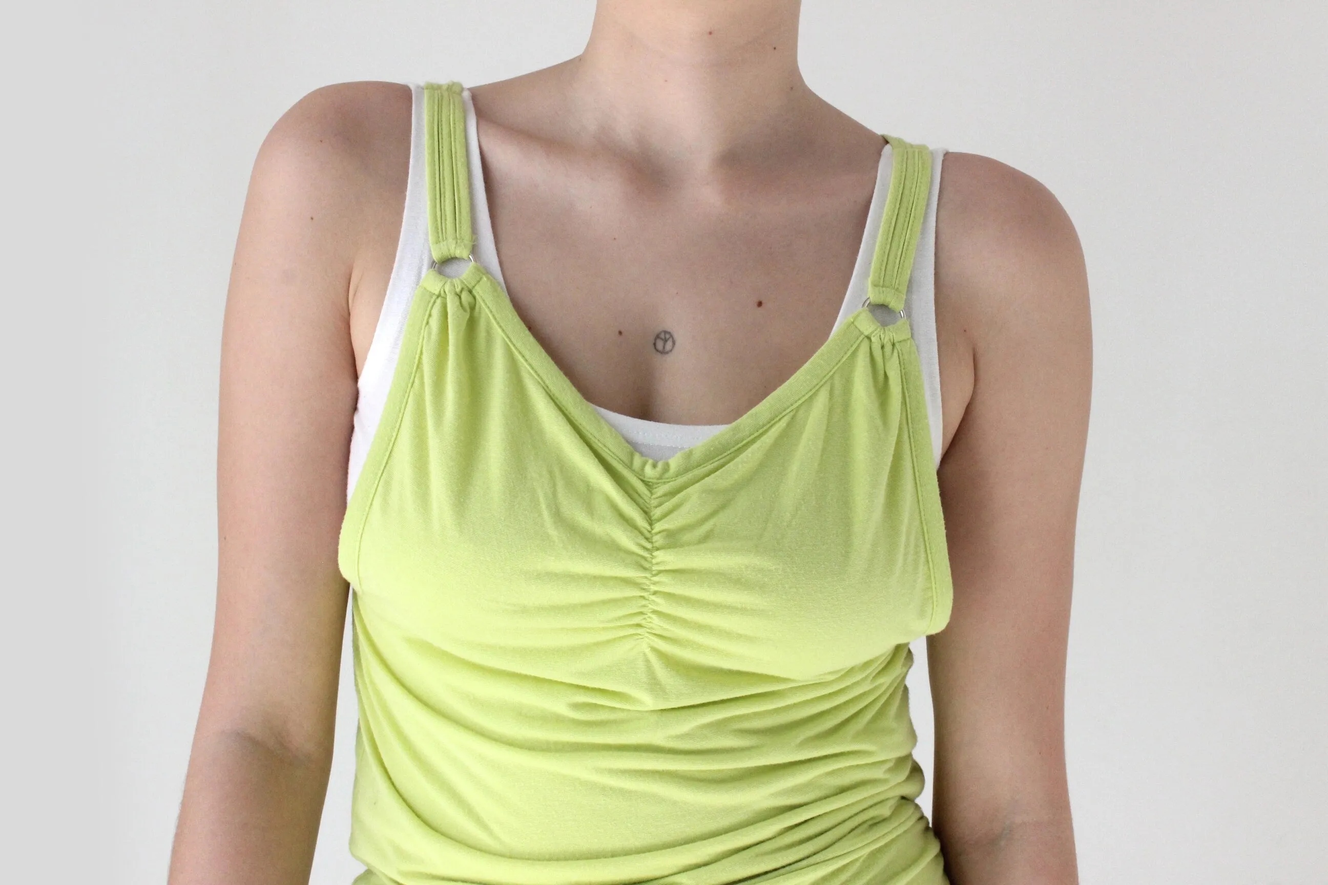 Futuristic Y2K Layered Jersey O-Ring Tank Top