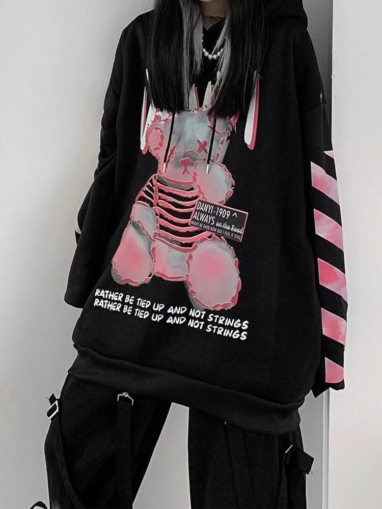 Grunge Oversized Hooded Sweatshirt