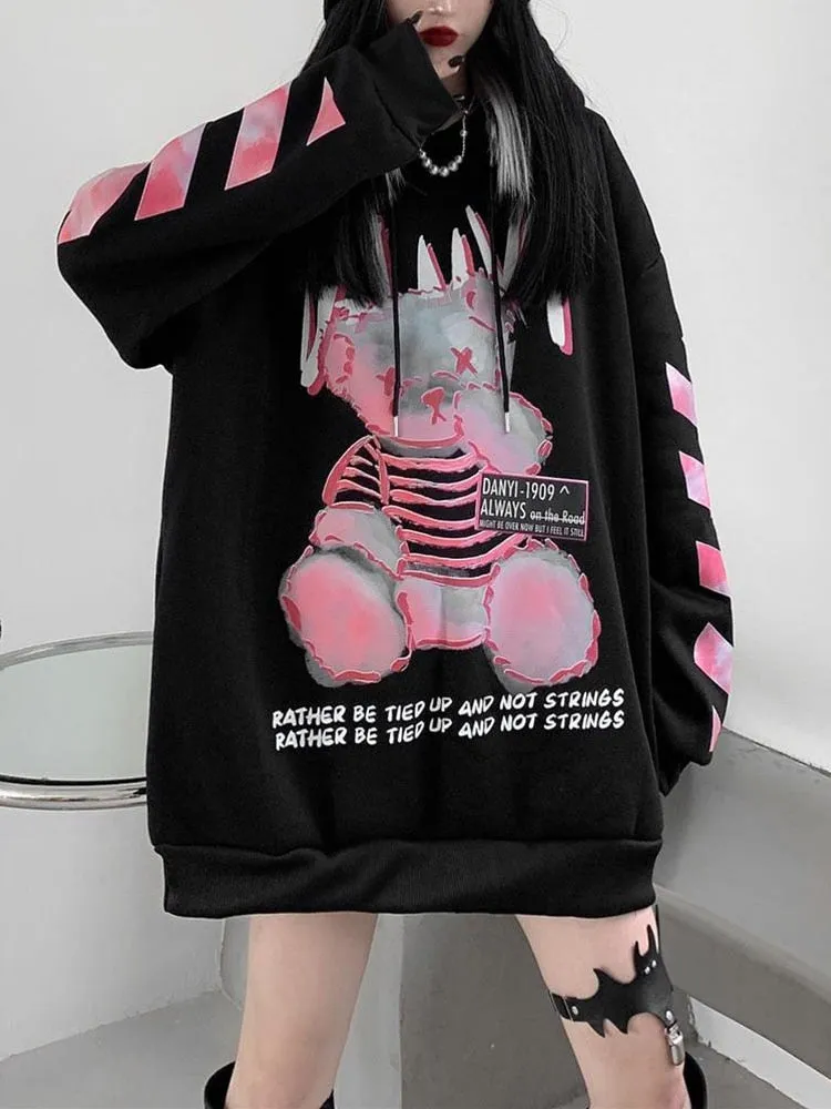 Grunge Oversized Hooded Sweatshirt