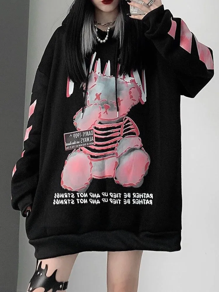 Grunge Oversized Hooded Sweatshirt