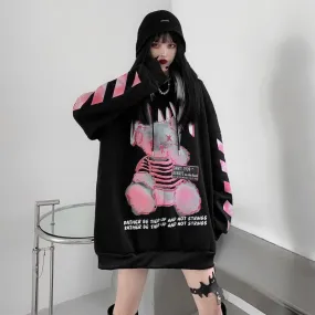 Grunge Oversized Hooded Sweatshirt