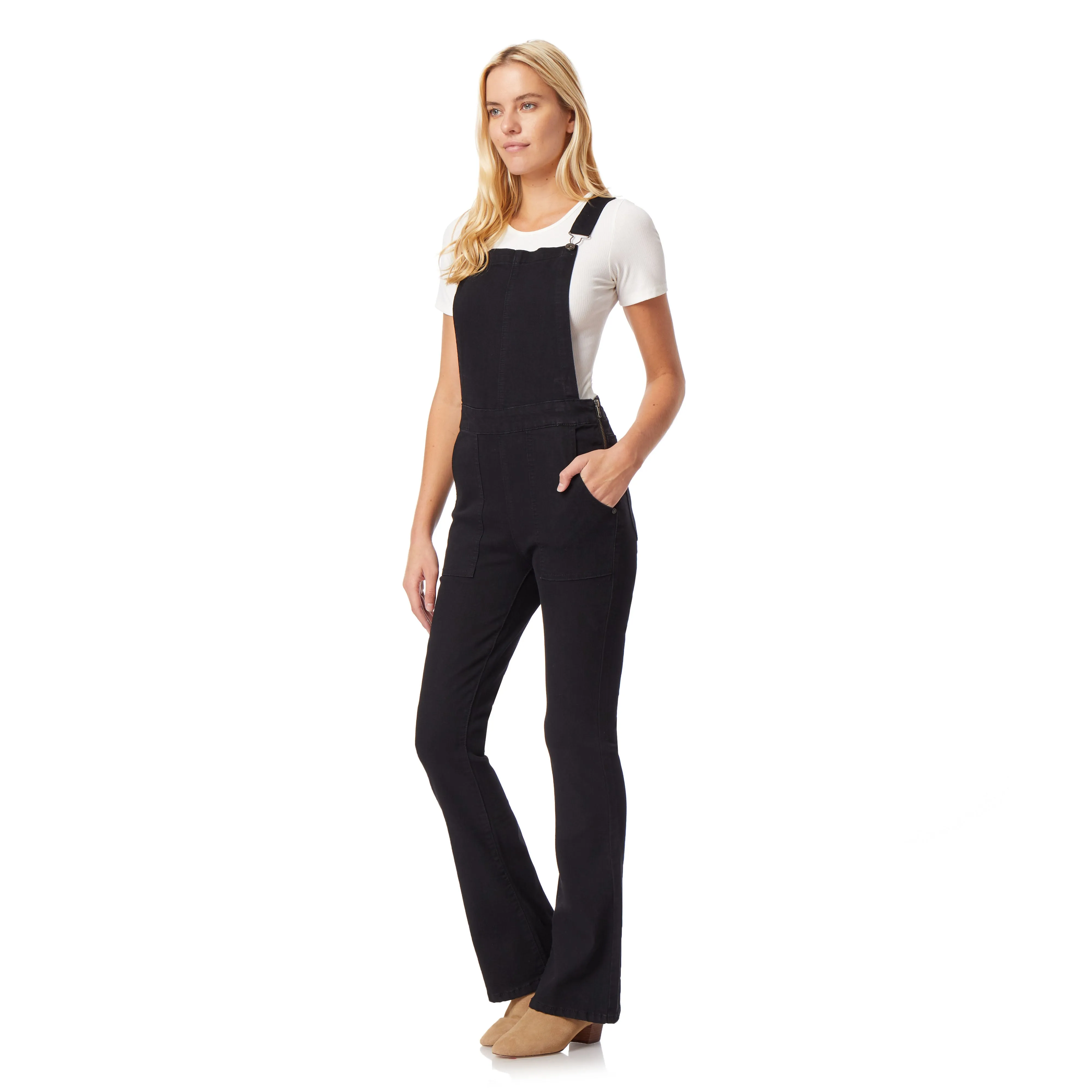High Rise Flare Overalls