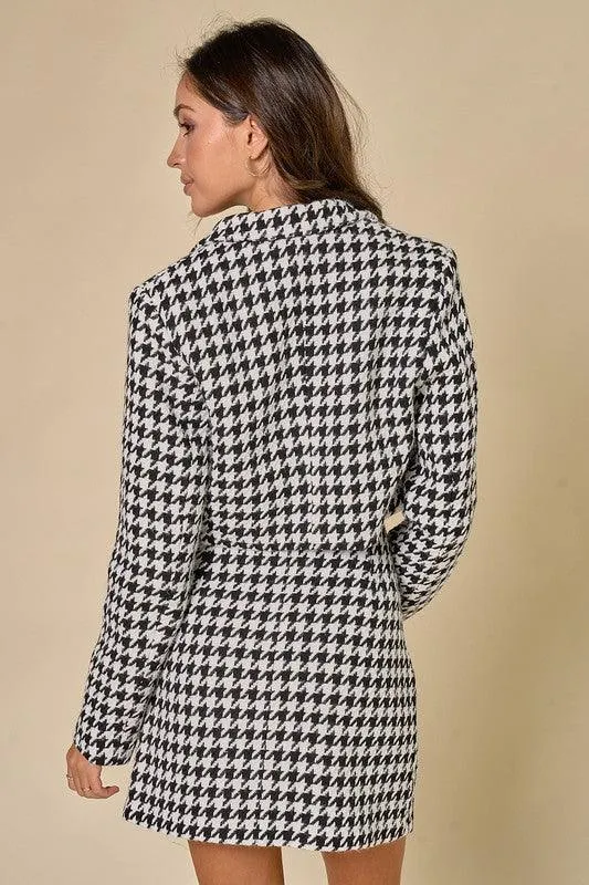 houndstooth mini skirt