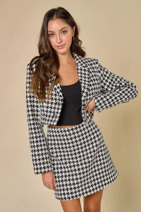 houndstooth mini skirt