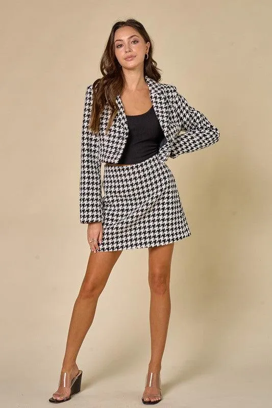houndstooth mini skirt