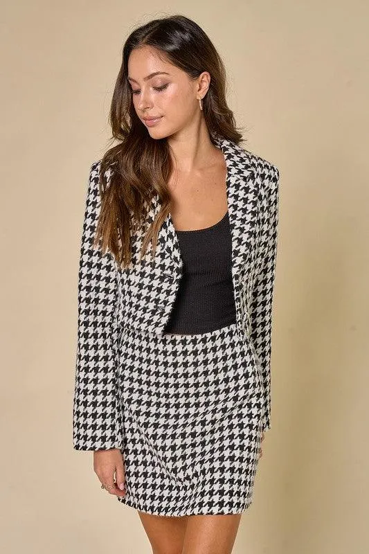 houndstooth mini skirt