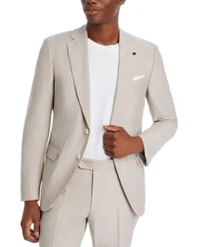 Hugo Boss Men's Micro-Patterned Slim-Fit Blazer Sport Coat 44R Beige Tan