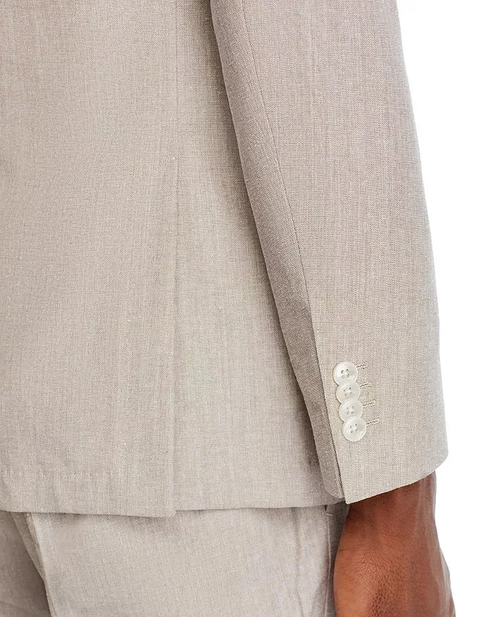 Hugo Boss Men's Micro-Patterned Slim-Fit Blazer Sport Coat 44R Beige Tan