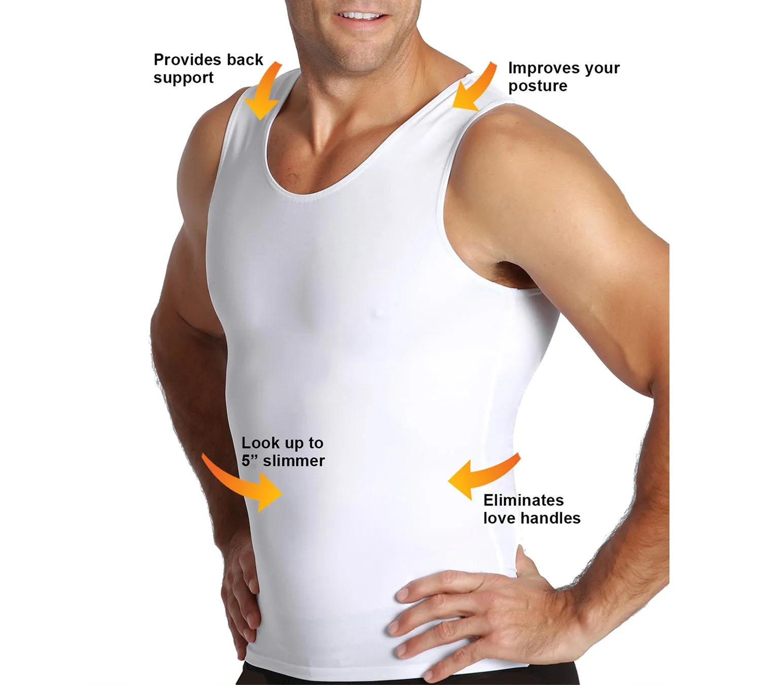 Insta Slim Big & Tall Compression Muscle Tank MS0001BT by InstantFigure - InstaSlim - InstantRecoveryMD
