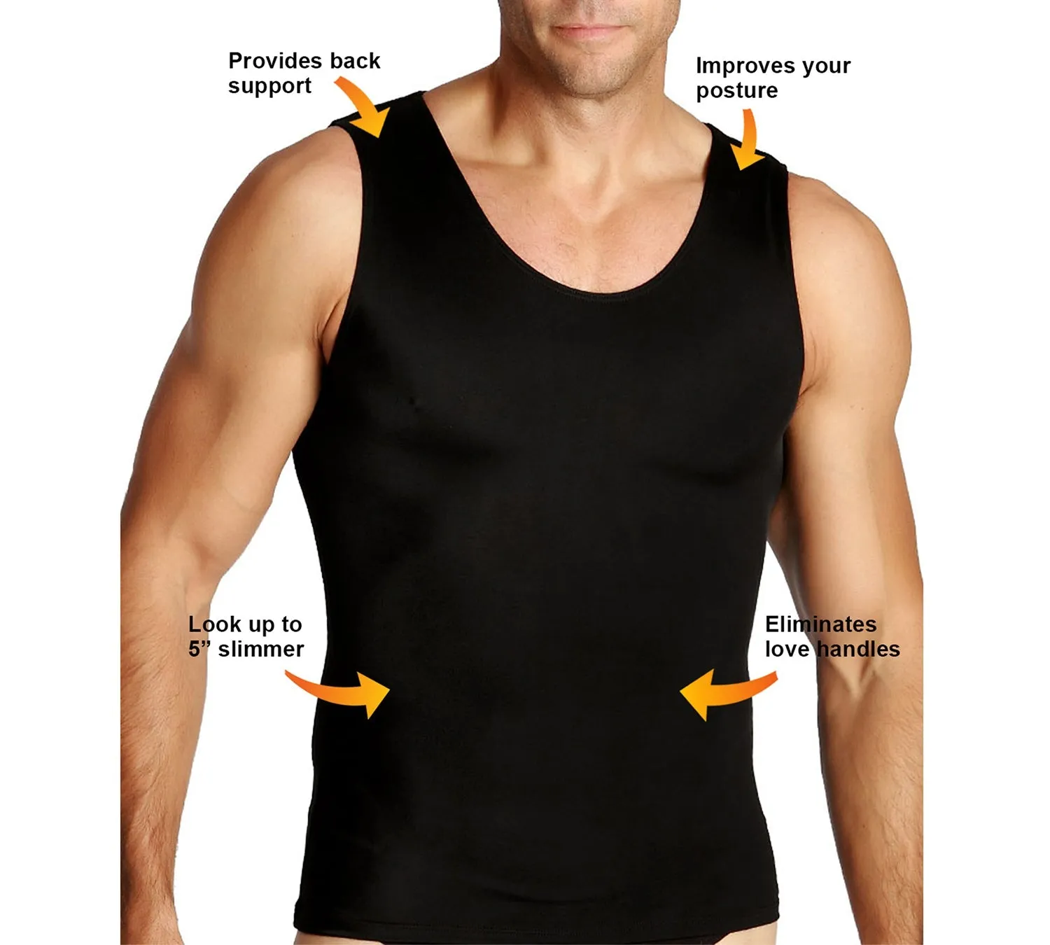 Insta Slim Big & Tall Compression Muscle Tank MS0001BT by InstantFigure - InstaSlim - InstantRecoveryMD