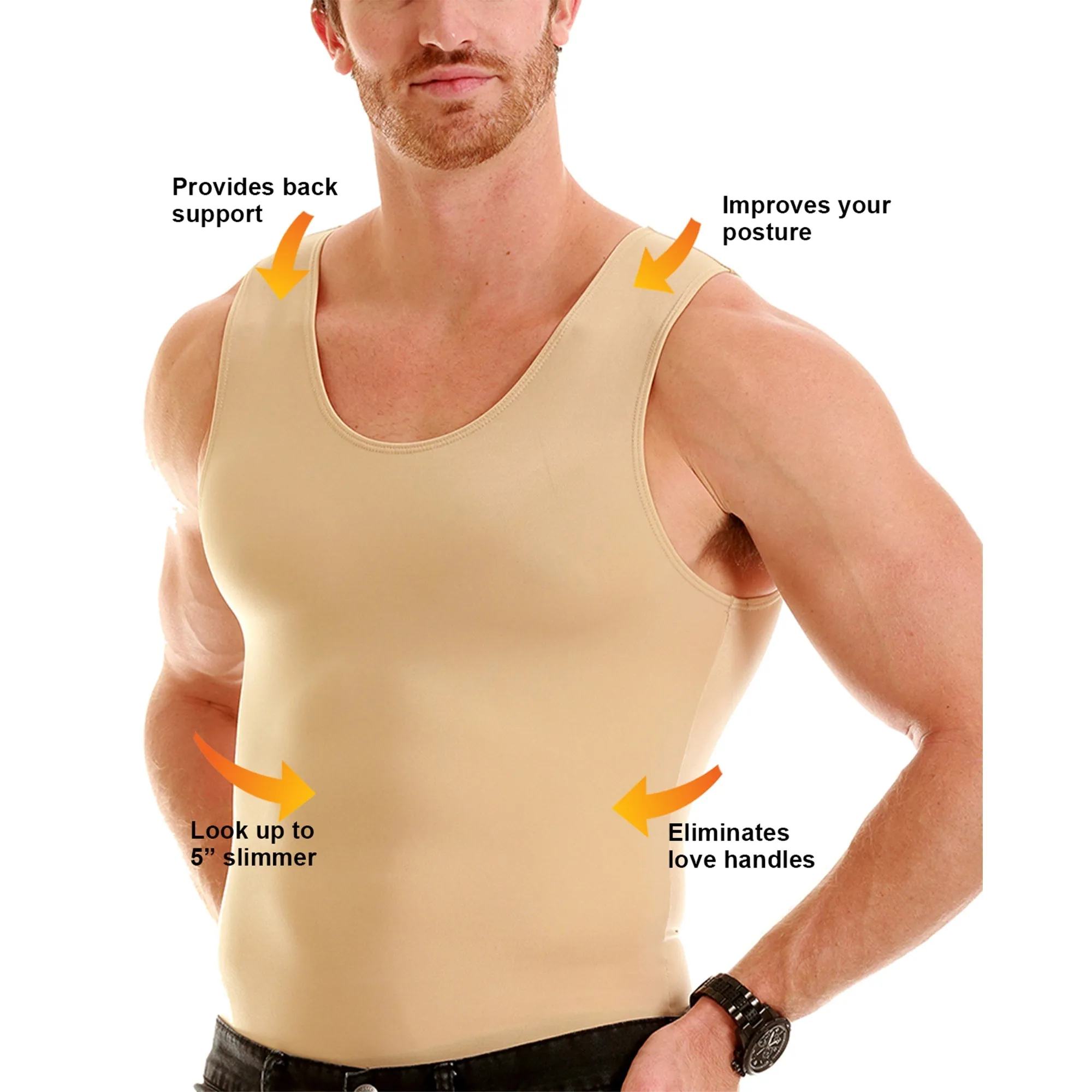 Insta Slim Big & Tall Compression Muscle Tank MS0001BT by InstantFigure - InstaSlim - InstantRecoveryMD