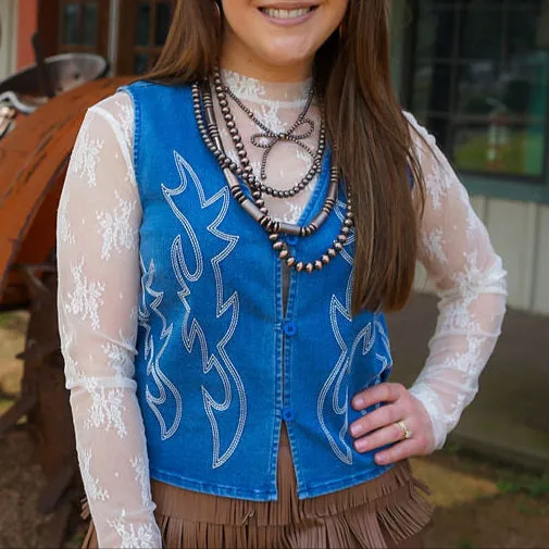 Ivory Lace Shear Top
