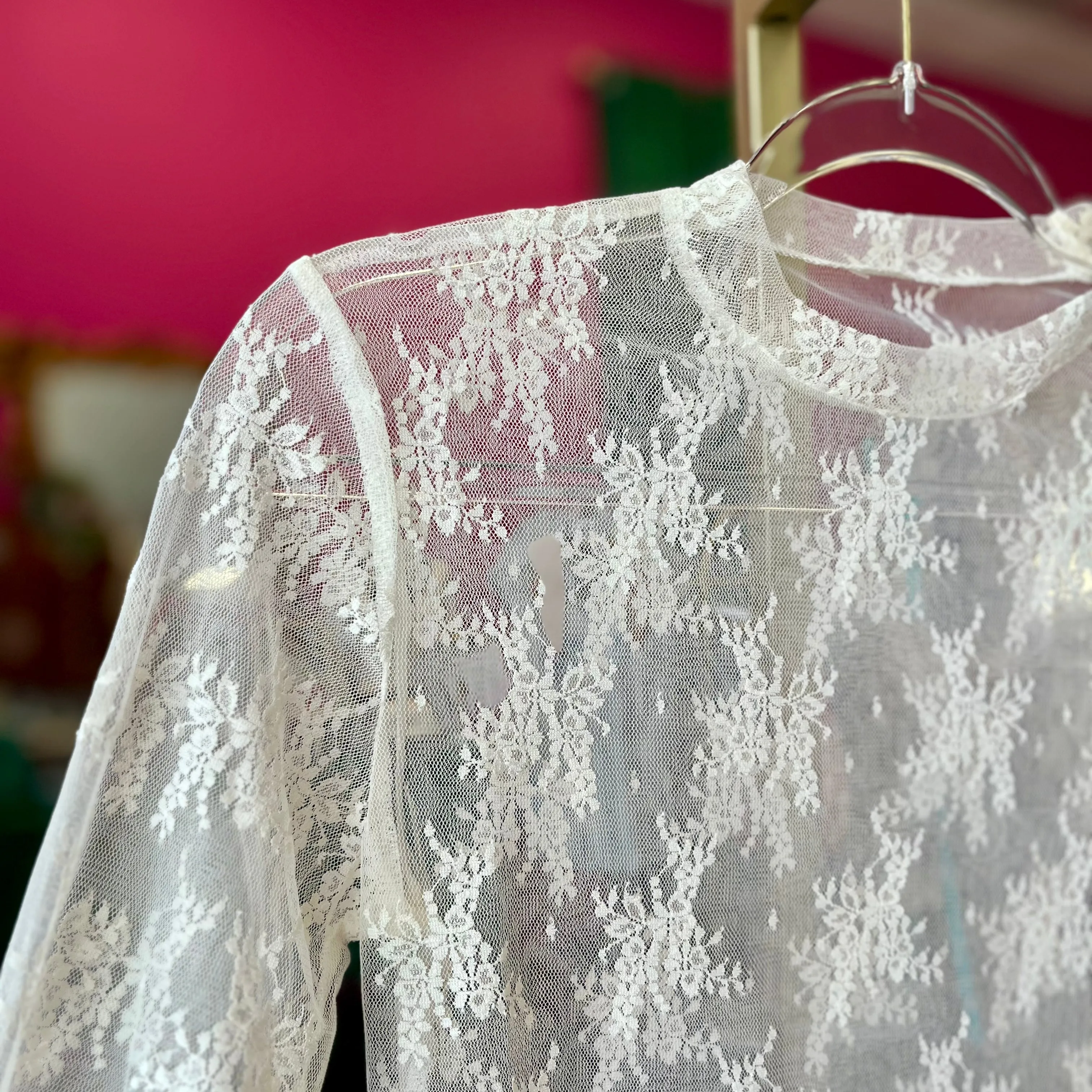 Ivory Lace Shear Top