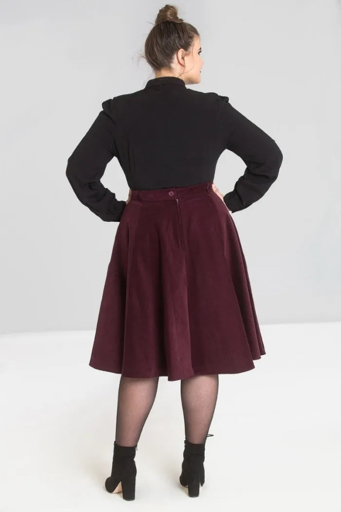 Jefferson Wine Corduroy Skirt