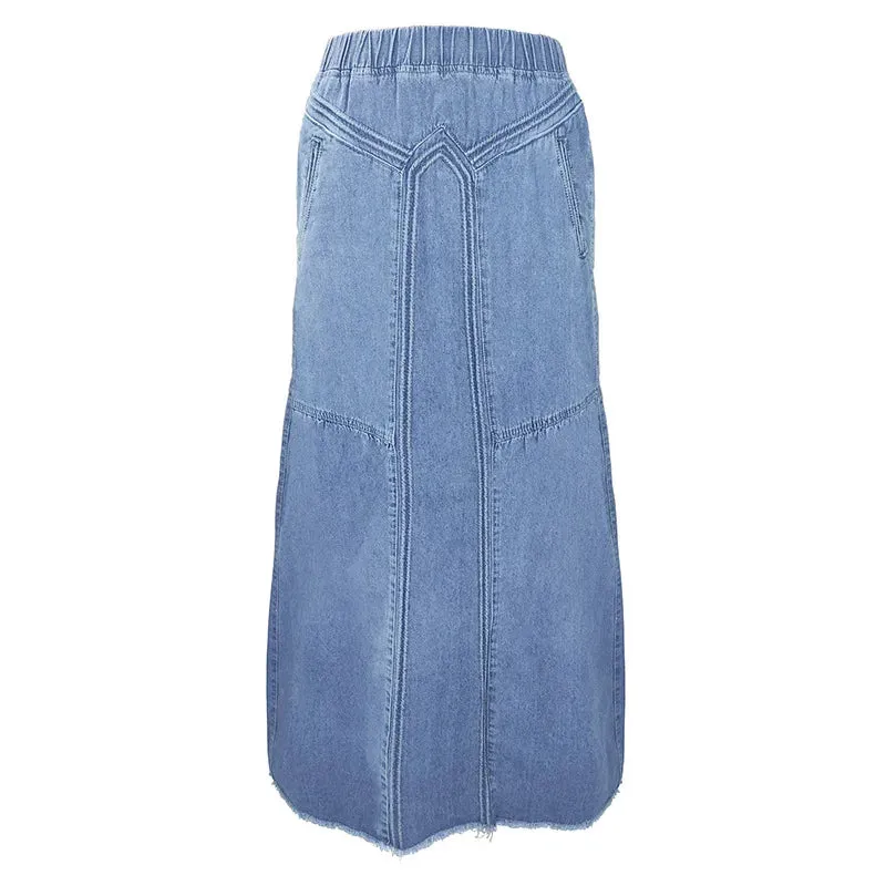 Jessie Bohemian Denim Maxi Skirt