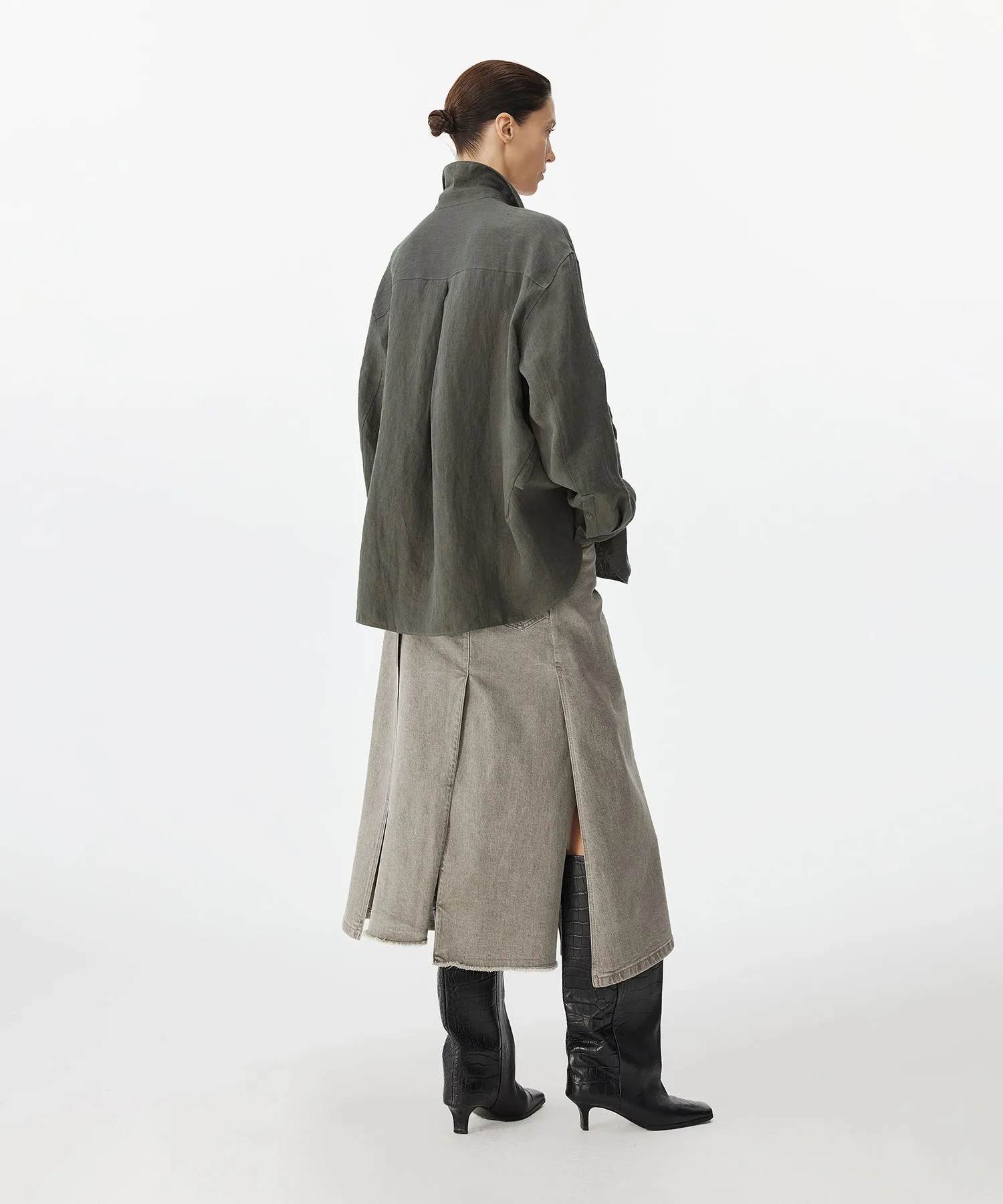 Layered Remake Denim Skirt