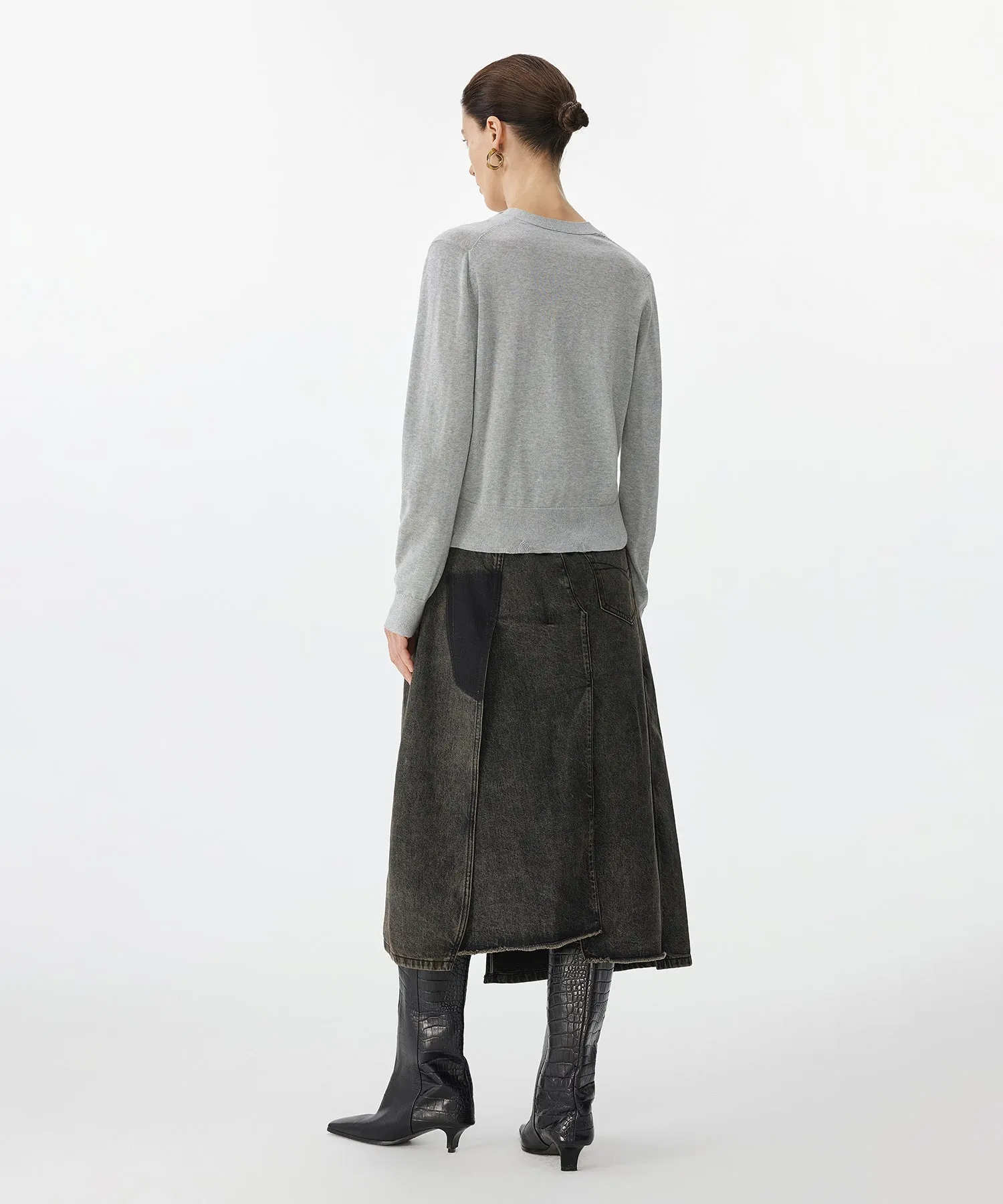 Layered Remake Denim Skirt