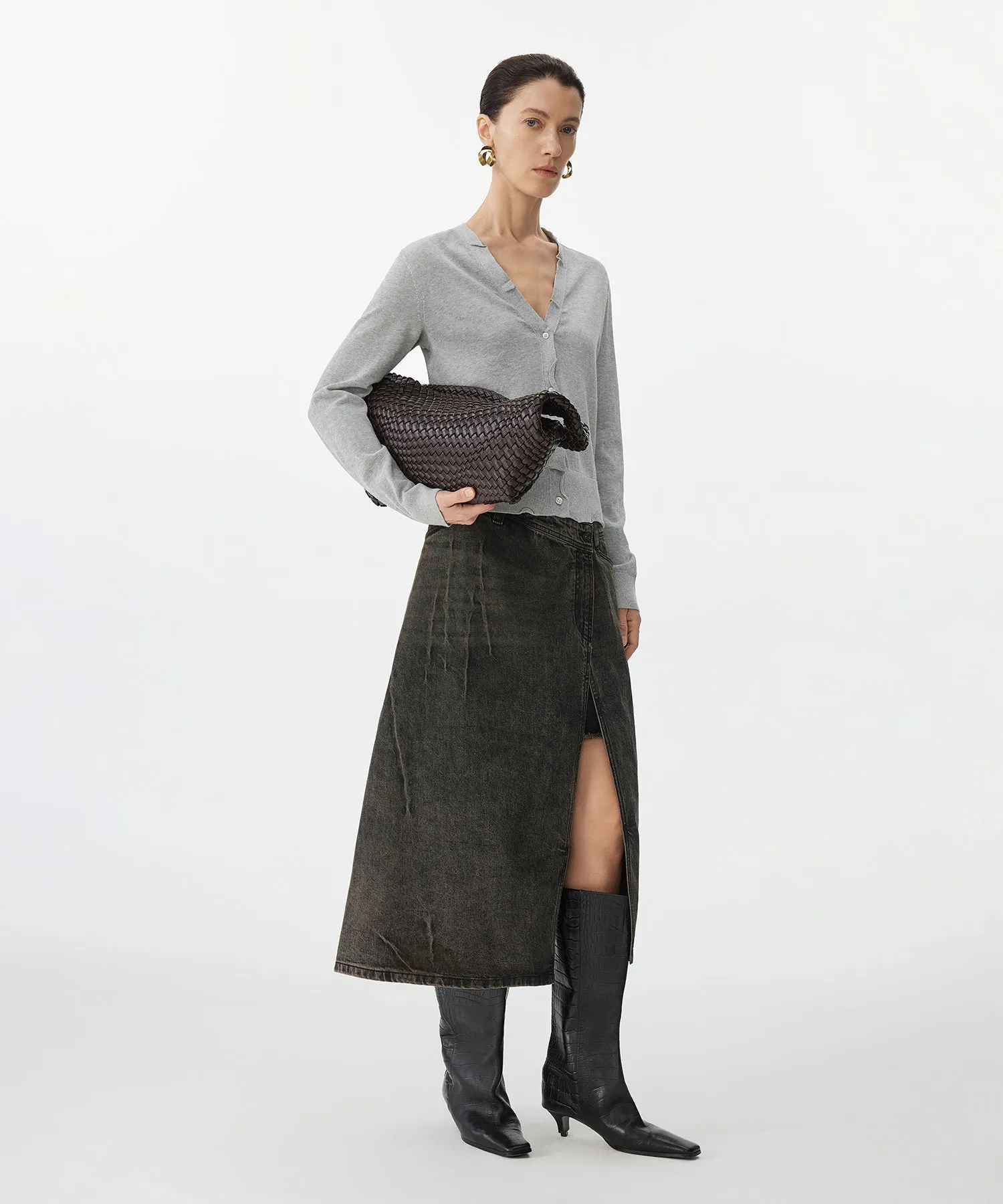 Layered Remake Denim Skirt