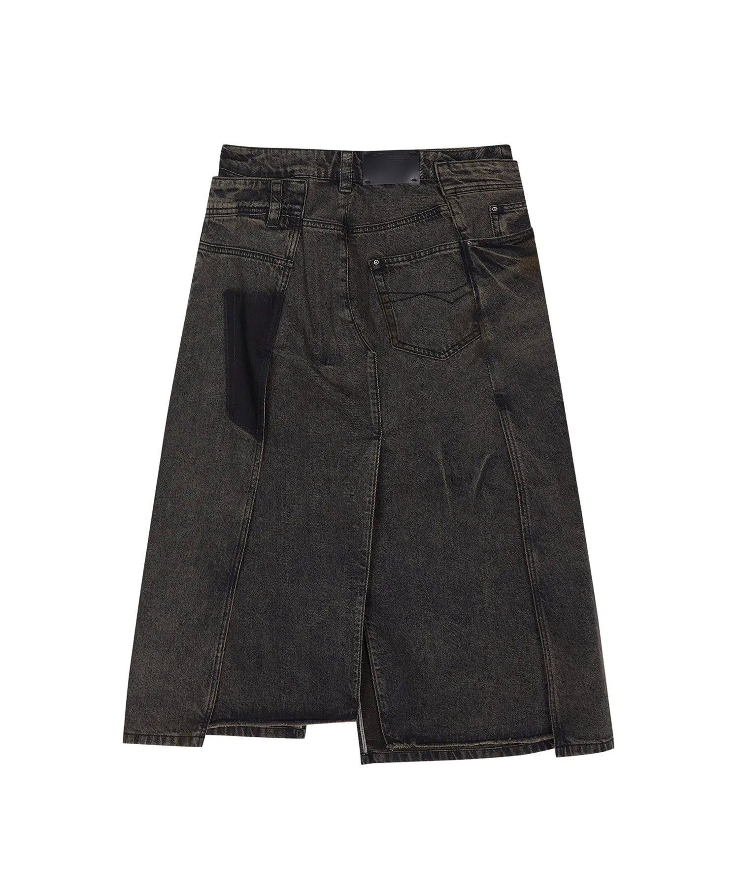 Layered Remake Denim Skirt