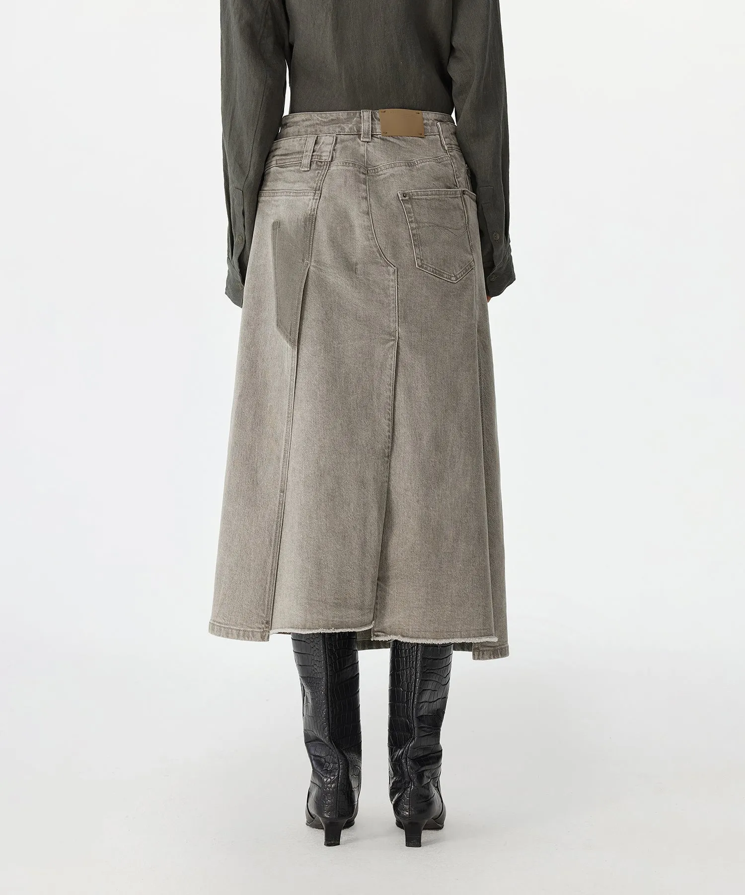 Layered Remake Denim Skirt