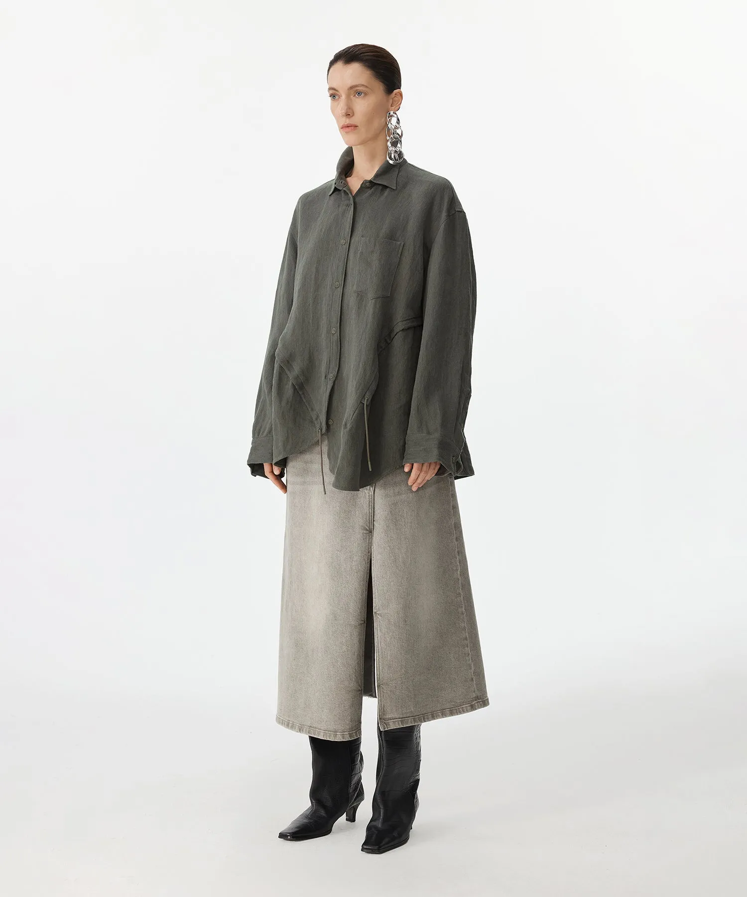 Layered Remake Denim Skirt